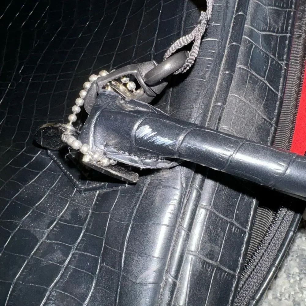Mobile edge Faux black croc workbag